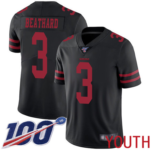 San Francisco 49ers Limited Black Youth C. J. Beathard Alternate NFL Jersey #3 100th Season Vapor Untouchable->youth nfl jersey->Youth Jersey